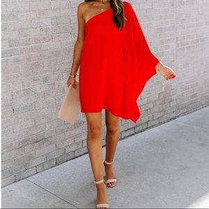 XS VICI Side to Side Red One Shoulder Dress